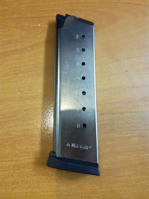 MEC GAR CHARGEUR NICKELE 1911 CAL. 45 ACP 8 COUPS