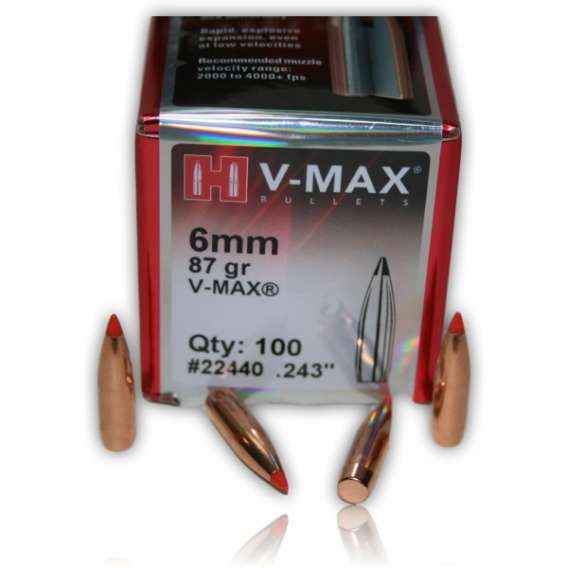 BALLE HORNADY 6MM 87 GR VMAX