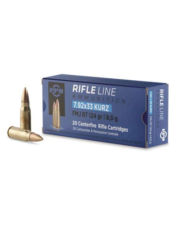 CARTOUCHE PPU 7.92X33 KURZ, 124 GRS, FMJ
