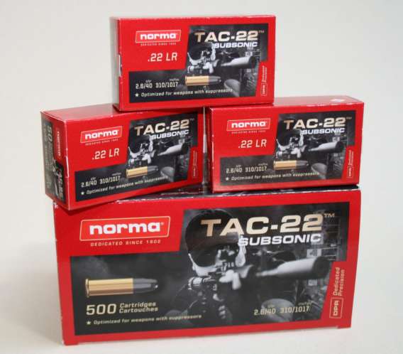 MUNITIONS NORMA TAC 22 SUB, 40 GRS, POINTE CREUSE