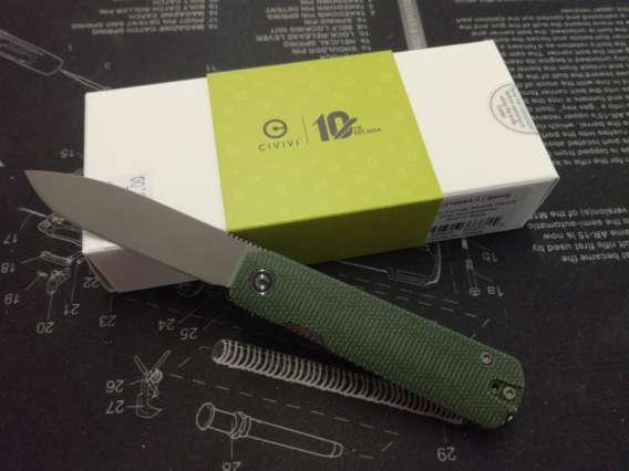 COUTEAU PLIANT CIVIVI MICARTA VERT CURE DENT ET PINCE EPILER