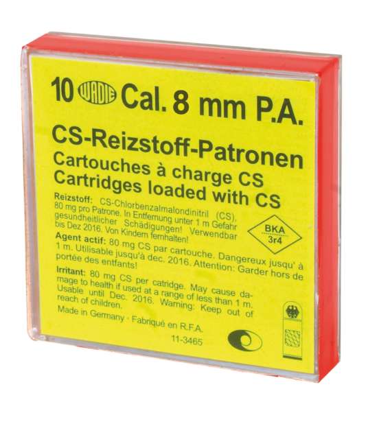 BOITE DE 10 CARTOUCHES 8 MM PAK A GAZ LACRYMO