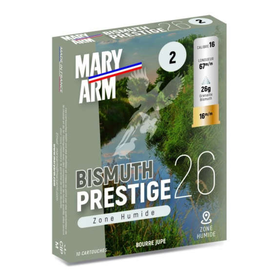 MUNITIONS MARY ARM CALIBRE 16/67 BISMUTH PRESTIGE 26 G PLOMB N6 X10