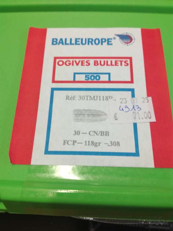 PROJECTILES CAM PRO CAL30 TMJ 118GR X500