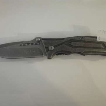 COUTEAU GRIS MANCHE METAL LAME 9CM