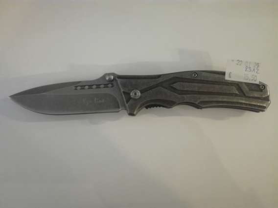 COUTEAU GRIS MANCHE METAL LAME 9CM