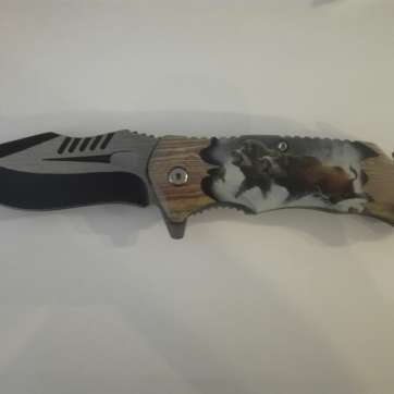COUTEAU DE CHASSE DOUBLE SANGLIER 9CM