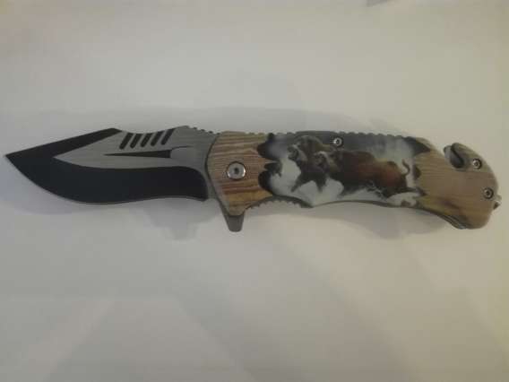 COUTEAU DE CHASSE DOUBLE SANGLIER 9CM