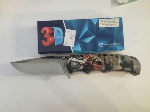 COUTEAU ALBAINOX JABALI LAME 8.5 CM, MOTIF CHASSE/SANGLIER