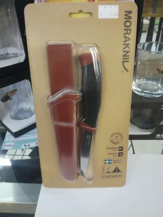 COUTEAU MORAKNIV COMPANION INOX LAME 104 MM COULEUR BORDEAU