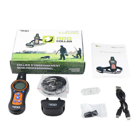 COLLIER DE DRESSAGE ROG DTC300M, BIP SONORE, VIBRATION ET IMPULSION ELECTRIQUE – Image 2