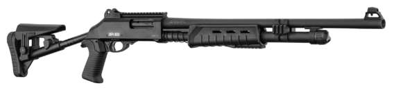 FUSIL A POMPE AKSA, CALIBRE 12/76, CANON 61 CM 4+1 COUPS, CROSSE FIXE