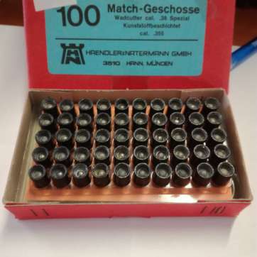 BOITE DE 100 OGIVES PLOMBS WADCUTTER 38 SP (355)