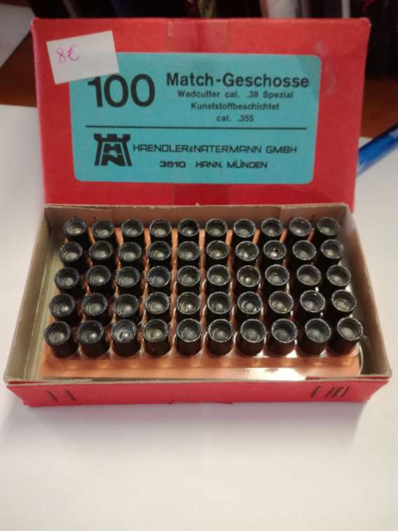 BOITE DE 100 OGIVES PLOMBS WADCUTTER 38 SP (355)