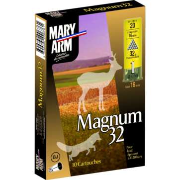 MUNITIONS MARY ARM CALIBRE 20 MAGNUM PLOMB N1 X10