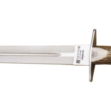 DAGUE BOIS DE CERF 300MM ETUI CUIR