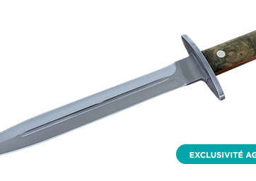 DAGUE DE CHASSE CUDEMAN LAME 240 MM MANCHE NOYER ETUI CUIR