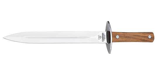 DAGUE CUDEMAN LAME 240 MM MANCHE OLIVIER ETUI CUIR