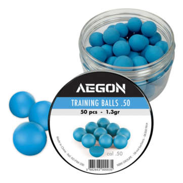 MUNITIONS AEGON BILLES ENTRAINEMENT BLEUES OU ORANGE CALIBRE 50, X50