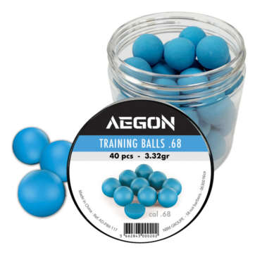 MUNITIONS AEGON BILLES ENTRAINEMENT BLEUES OU ORANGE CALIBRE 68, X40