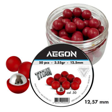 MUNITIONS AEGON TITAN NOYAU ACIER, CALIBRE 50 X50